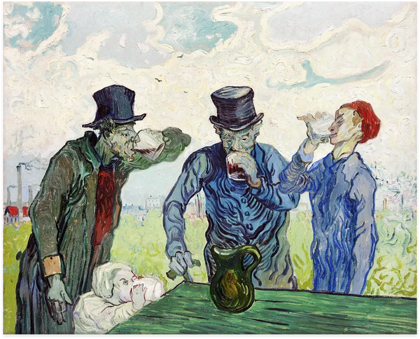 The Drinkers - Vincent Van Gogh  Fine Art Metal Print