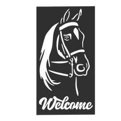 Horse Portrait Welcome Sign