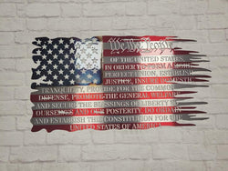 48" Scratch Dent Tattered We the People - United States Constitution Flag