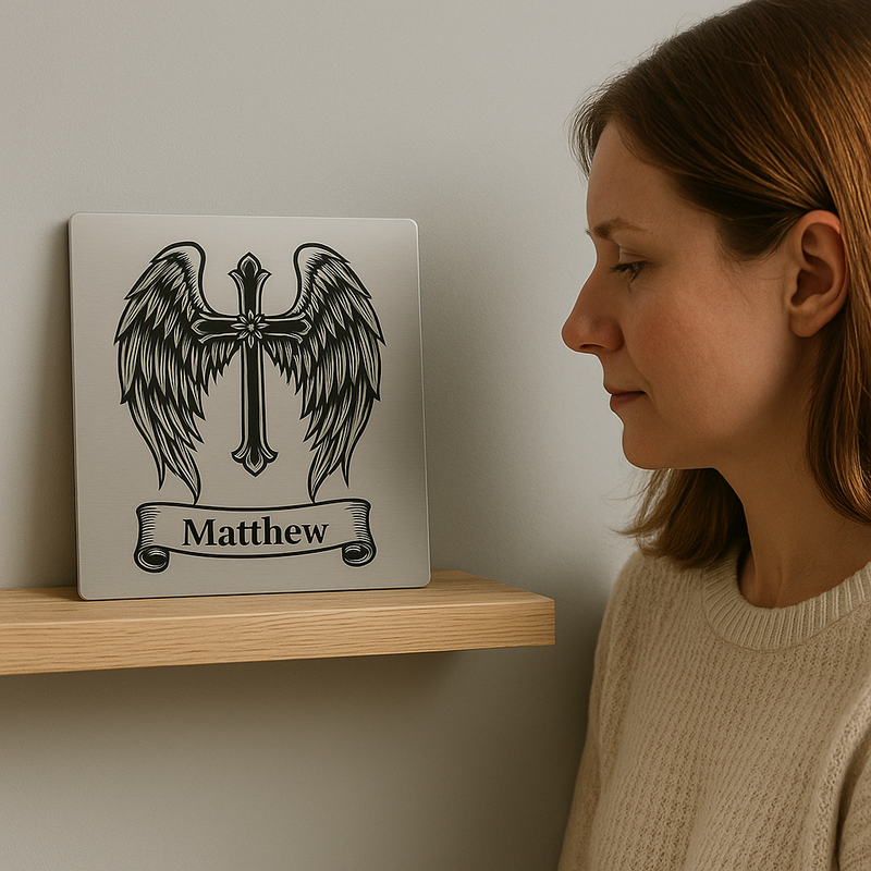 Guardian Wings™ Memorial Plaque – Personalized Remembrance Gift