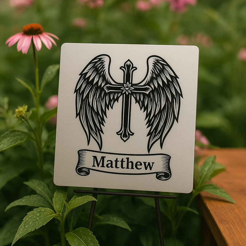 Guardian Wings™ Memorial Plaque – Personalized Remembrance Gift