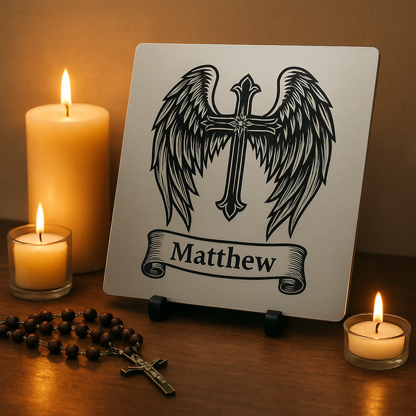 Guardian Wings™ Memorial Plaque – Personalized Remembrance Gift