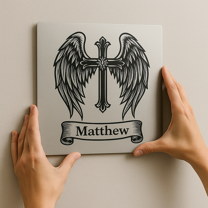 Guardian Wings™ Memorial Plaque – Personalized Remembrance Gift