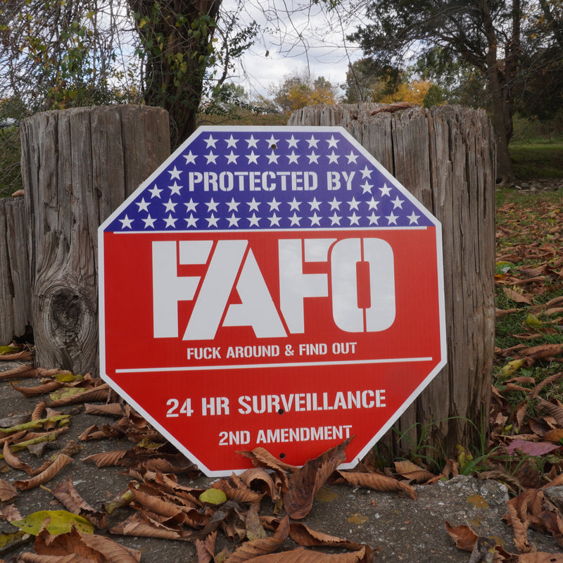 Special Offer: Protected By FAFO Metal Sign + 2 FREE FAFO Stickers!