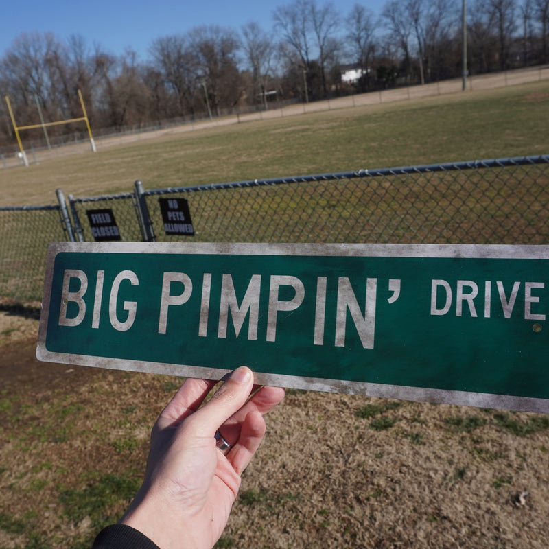 Big Pimpin' Drive  16" x 4" Metal SIgn