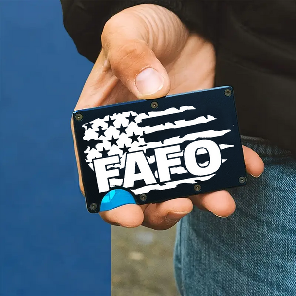 FAFO RFID Blocking Aluminum Wallet Laser Engraved