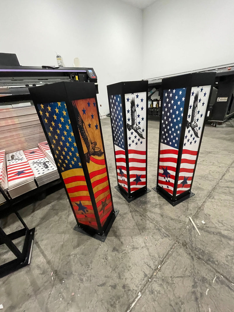 Liberty Spire: Patriotic Solar Light | American Flag & Eagle Design — Now With Interchangeable Panels