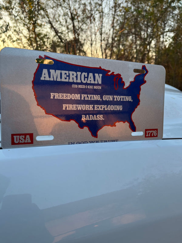 Badass Patriot '1776' License Plate