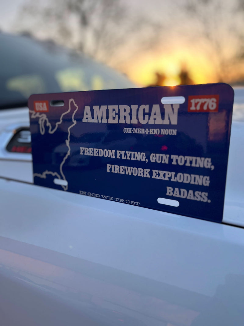 Badass Patriot '1776' License Plate