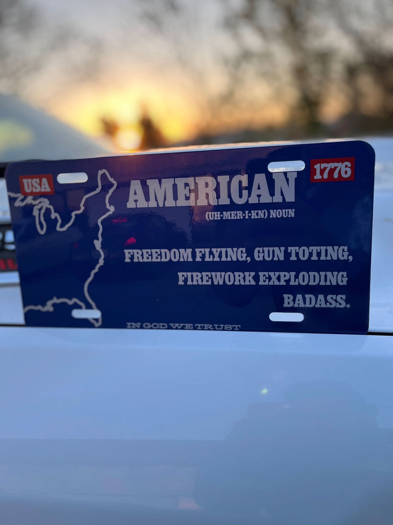 Badass Patriot '1776' License Plate