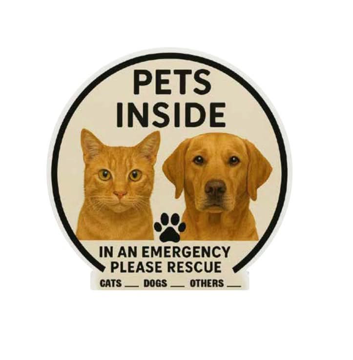 Pets Inside Emergency Rescue Stickers – 4" | 2-Pack