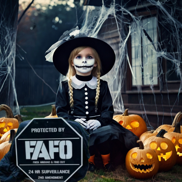 Nightmare on Your Street: Black FAFO Halloween Sign