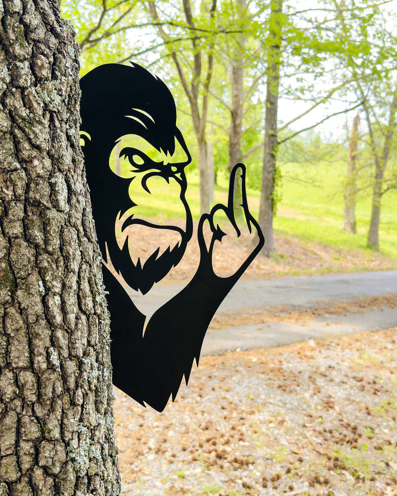 Peek-A-Boo Bigfoot Corner Metal Sign - Buy One Get One 50% OFF - 15" Powder-Coated Yard Art