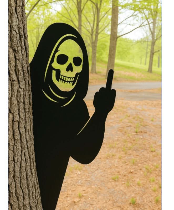 Peek-A-Boo Flipper Metal Sign – 15" Aluminum Silhouette Collection