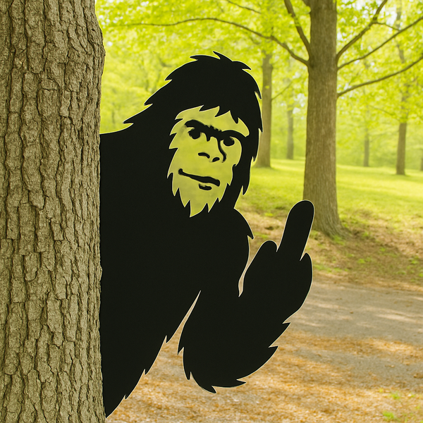 Peek-A-Boo Sasquatch Corner Metal Sign - Buy One Get One 50% OFF - 15" Powder-Coated Yard Art
