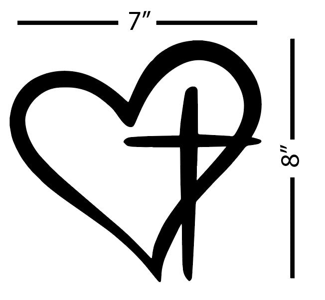 Cross Heart- Sticker