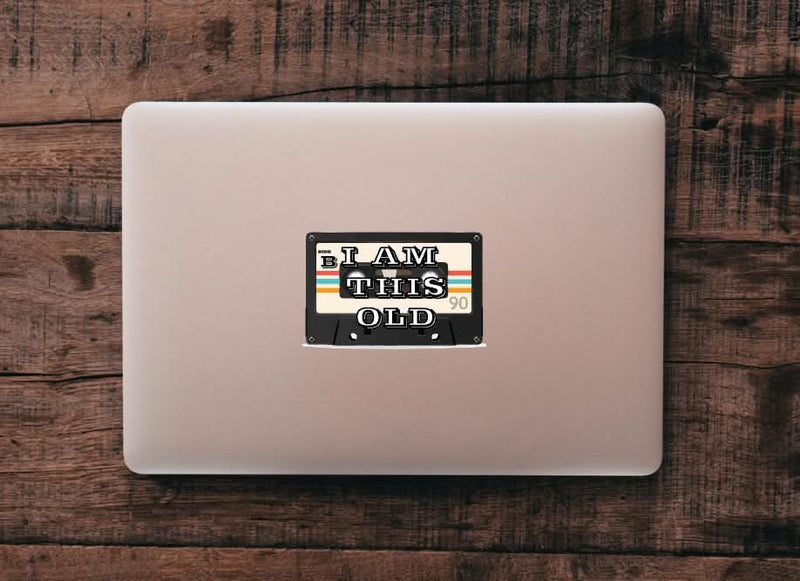 I Am This Old Cassette Tape Decal – 4" x 2.5"