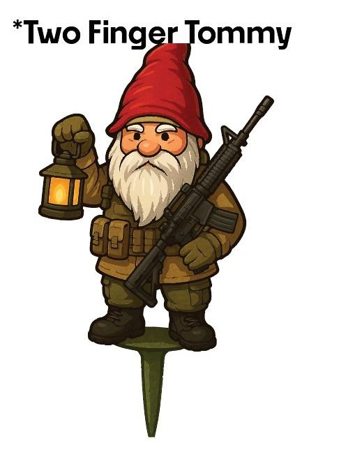 Gnomefront Defense Squad™ – Tactical FAFO Garden Gnome Stake (Single 12" Aluminum)