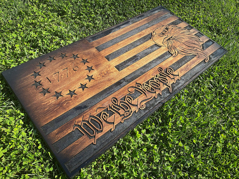 We The People 1776 Wooden American Flag - LIMITED EDITION!