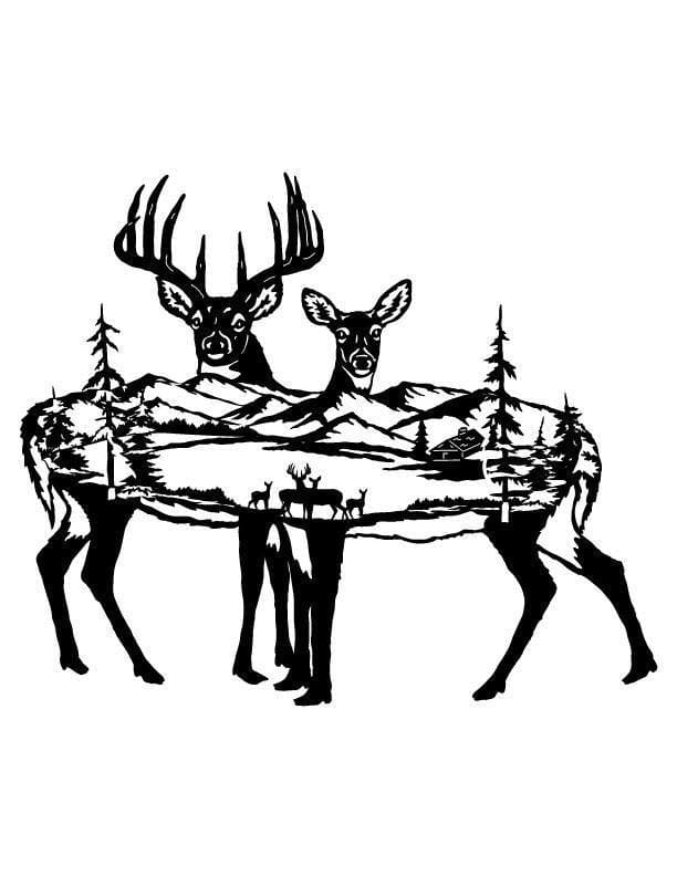 Deer Scene - Nashville Metal Art