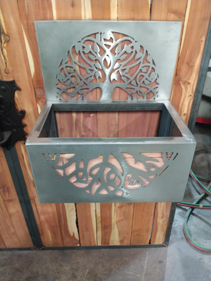 pea leaf hanging plant Metal & Cedar Hanging Planter Box – Nashville Metal Art