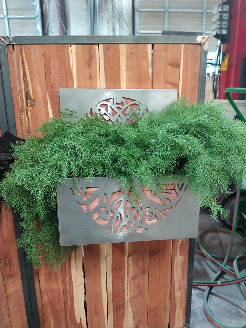pea leaf hanging plant Metal & Cedar Hanging Planter Box – Nashville Metal Art