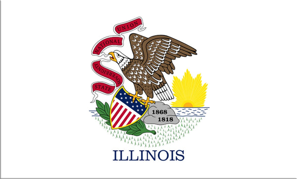 Illinois State Metal Flag