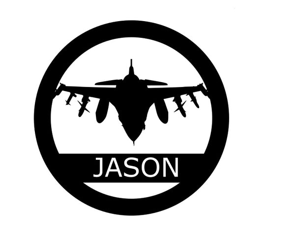 Fighter Jet- Monogram – Nashville Metal Art