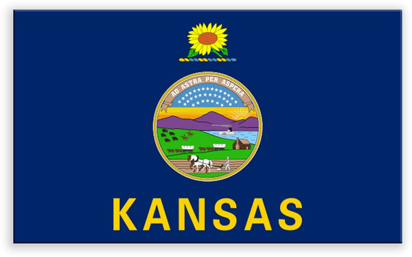 Kansas State Metal Flag