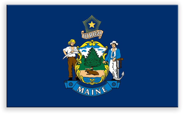 Maine State Metal Flag