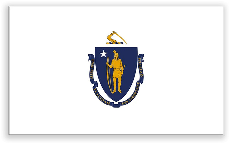 Massachusetts State Metal Flag
