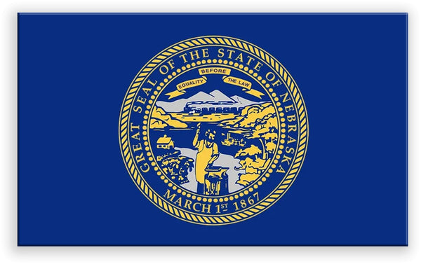 Nebraska State Metal Flag