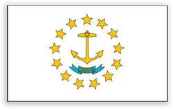 Rhode Island State Metal Flag