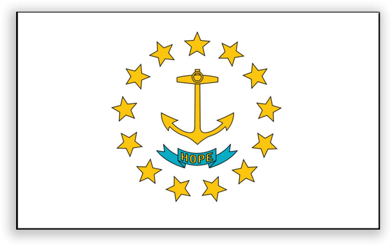 Rhode Island State Metal Flag