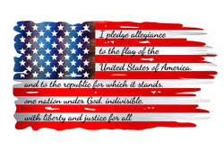 Tattered Pledge of Allegiance Flag (UV Printed)
