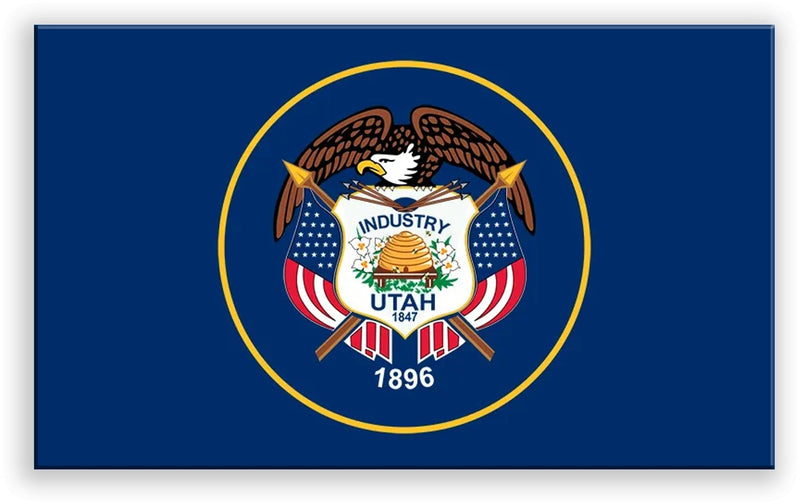 Utah State Metal Flag