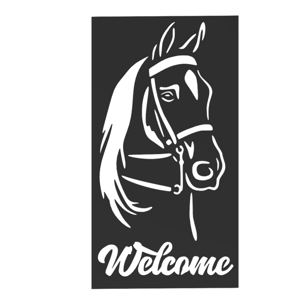 Horse Portrait Welcome Sign