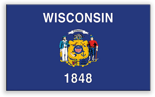 Wisconsin State Metal Flag