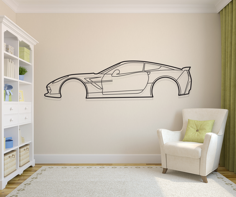 C7 Corvette Car Silhouette Metal Art