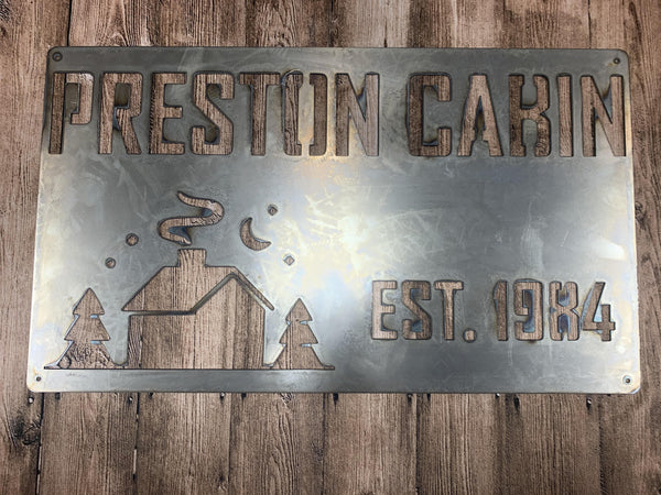 Personalized Cabin Sign - Nashville Metal Art