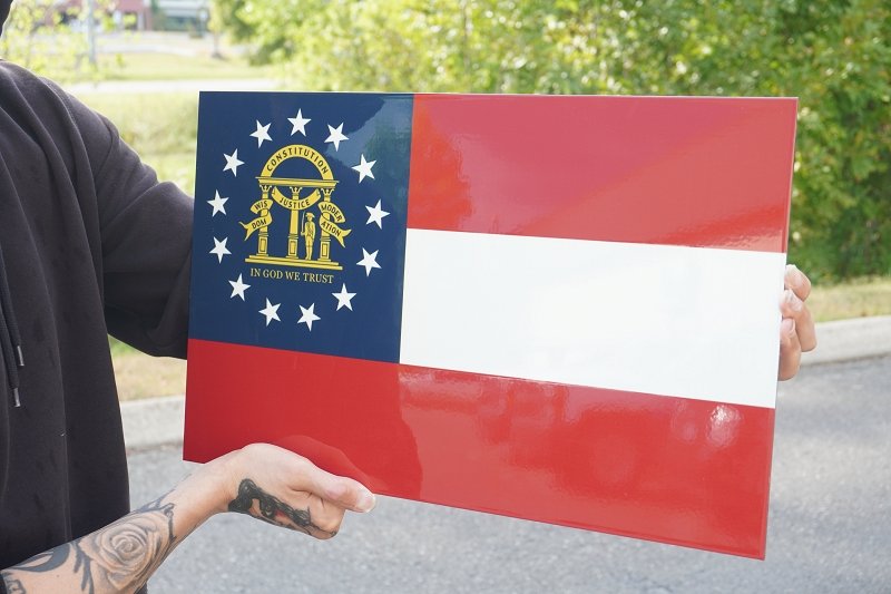 Georgia State Metal Flag