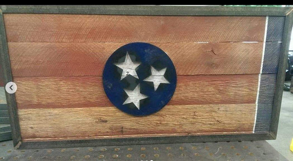 Barn Wood Tennessee Flag - Nashville Metal Art