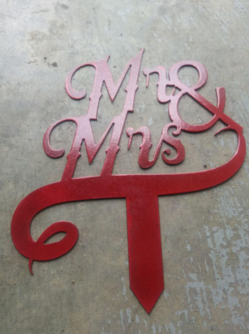 Mr & Mrs Cake Topper - Nashville Metal Art